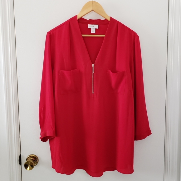Jaclyn Smith Tops - 3 for $25 Jaclyn Smith || Red Blouse Tunic
